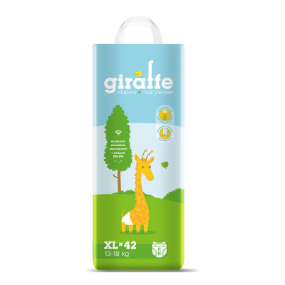 Подгузники Giraffe XL13-18кг 42шт Lovular